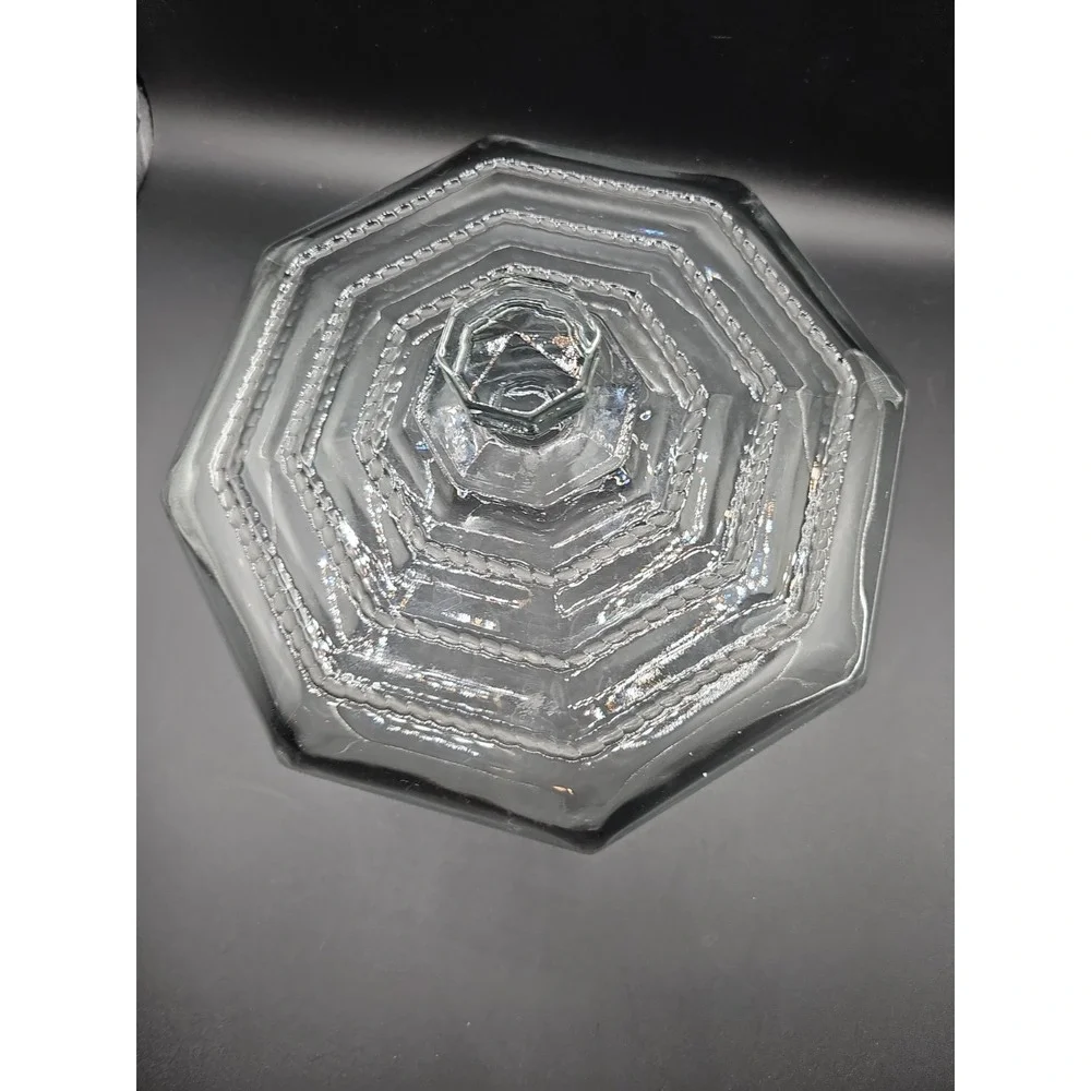 Vintage Cambridge Tuscany Cake Plate with Dome In Octagon Shape Made In Italy